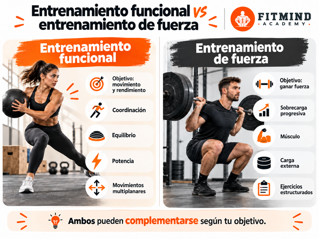 comparación entre entrenamiento funcional y entrenamiento de fuerza