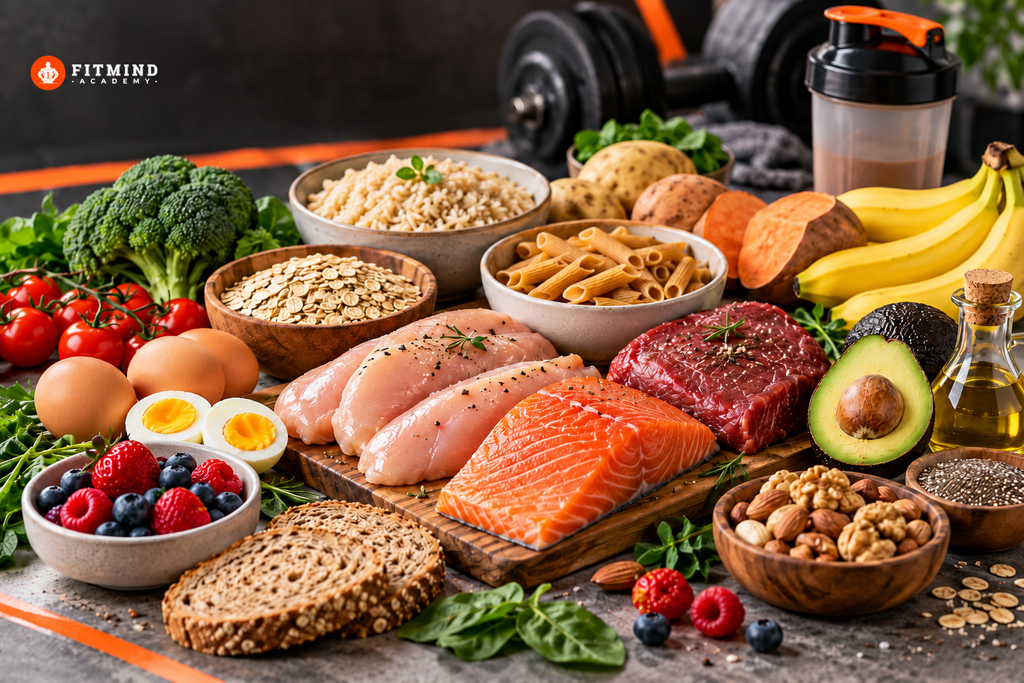 dieta para ganar masa muscular con alimentos ricos en proteína carbohidratos y grasas saludables