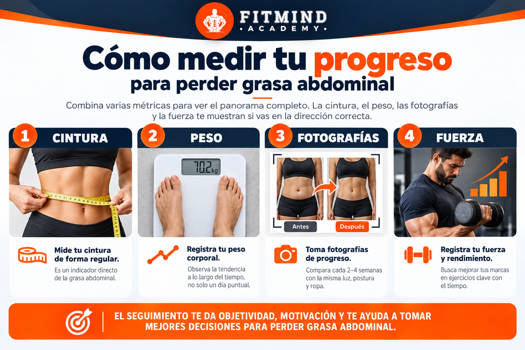 seguimiento de cintura peso fotografías y fuerza para perder grasa abdominal
